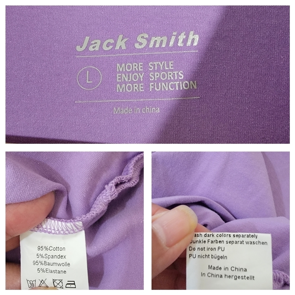 JACK SMITH Women's Sport Shirt Dress Sz L Purple Long Sleeve Pocket Athleisure - Picture 11 of 12